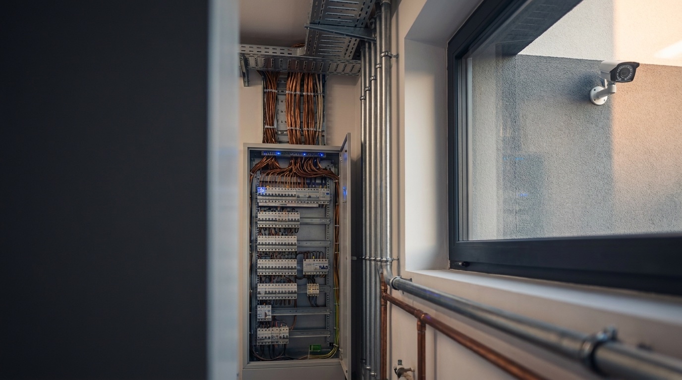 Rozdzielnica i instalacje teletechniczne — scena branżowa